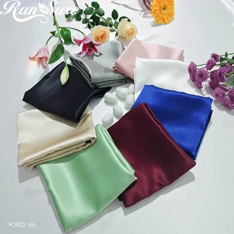 Champagne Gold Luxury Double-Sided Satin Silk Pillowcase ??Summer Cooling Polyester Pillow Cover Set(Without Pillow Core)
