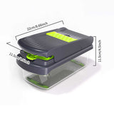 Black and white 14-Piece Multifunctional Vegetable Chopper and Slicer Set - Kitchen Cutting and Grating Tool - 45-Degree Angle