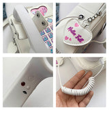 White Sweet Girl Creative Crossbody Bag with Telephone Design, PU Material, Lightweight and Unique - Top-Down View