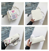 Black Sweet Girl Creative Crossbody Bag with Telephone Design, PU Material, Lightweight and Unique - Side View
