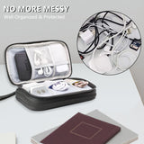 Black Portable Digital Organizer Bag – Multifunctional Storage for Power Banks, Cables, and Accessories(Photography Props Not Included) - Side View