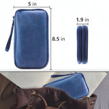 Dark Blue Portable Digital Organizer Bag - Multifunctional Storage for Power Banks, Cables, and Accessories(Photography Props Not Included) - Side View