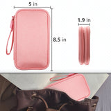 Pink Portable Digital Organizer Bag - Multifunctional Storage for Power Banks, Cables, and Accessories(Photography Props Not Included) - Top-Down View