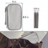 Grey Portable Digital Organizer Bag - Multifunctional Storage for Power Banks, Cables, and Accessories(Photography Props Not Included) - Front View