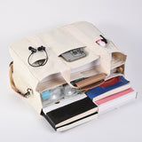 White Large Capacity Multi-Compartment Tote Bag - Stylish and Versatile for Women, Ideal for Organizing Essentials or as a Mommy Bag(Photography props not included) - Front View
