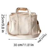 White Large Capacity Multi-Compartment Tote Bag - Stylish and Versatile for Women, Ideal for Organizing Essentials or as a Mommy Bag(Photography props not included) - 45-Degree Angle