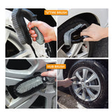Type A 9-Piece Car Wash Tool Kit - Tire & Wheel Brushes, Wash Mitt, Microfiber Towels, and Wax Sponge Set - Top-Down View