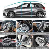 Type B 9-Piece Car Wash Tool Kit - Tire & Wheel Brushes, Wash Mitt, Microfiber Towels, and Wax Sponge Set - Rear View