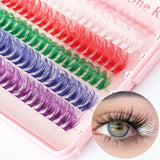 600 Eyelashes Set DIY Lash Clusters Kit - High-Capacity 4 Styles with Black and Colorful Lashes - Side View