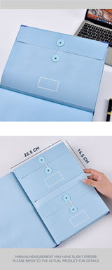 (Thick Version)Yellow Accordion File Binder with 12 Envelopes - Durable Document Organizer - Rear View
