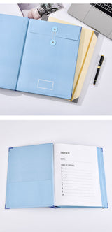 (Thick Version)Yellow Accordion File Binder with 12 Envelopes - Durable Document Organizer - Close-Up Angle
