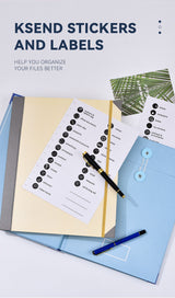 (Thick Version)Blue Accordion File Binder with 12 Envelopes - Durable Document Organizer - Top-Down View