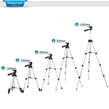 Black Aluminum Alloy Camera and Phone Tripod - Adjustable Lightweight Stand(Tripod + Small Live Broadcast Clip) - Top-Down View
