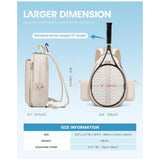 Beige Lightweight Waterproof Tennis Racket Backpack - Multifunction Sling and Backpack for Men and Women(The water cup racket is a shooting prop and
