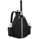 Black Lightweight Waterproof Tennis Racket Backpack - Multifunction Sling and Backpack for Men and Women(The water cup racket is a shooting prop and