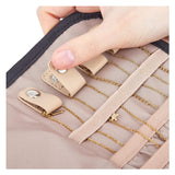 Black Portable Travel Jewelry Organizer Roll - Foldable Jewelry Storage Pouch for Earrings, Rings, and Necklaces(Jewellery is a shooting prop and is not included) - Side View