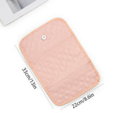 Pink Portable Travel Jewelry Organizer Roll - Foldable Jewelry Storage Pouch for Earrings, Rings, and Necklaces(Jewellery is a shooting prop and is not included) - Side View
