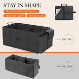 Black Large-Capacity Foldable Car Trunk Storage Organizer - Collapsible Backseat Storage Box - Side View