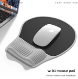 Grey Ergonomic Silicone Mouse Wrist Rest Pad - Comfortable Hand Support for Keyboard and Mouse - Top-Down View
