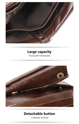 Brown Genuine Leather Tri-Fold Wallet - Fashionable Multi-Card Men's and Women's Wallet - Top-Down View