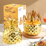 Gold Creative Pineapple-Shaped 410 Stainless Steel 24-Piece Cutlery Set ? Elegant 6-Person Dining Gift Set