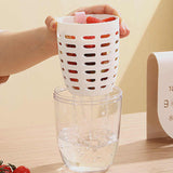 2 Pcs Pink Portable Leakproof Fruit and Salad Storage Box with Draining Function, Sealed Fresh-Keeping Bento Lunch Box with Fork, AS+PP+Silicone Material - Side View