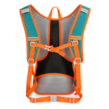 Black and Orange Patchwork Style Lightweight Outdoor Cycling Backpack - Durable and Water-Resistant Oxford Fabric, Large Capacity Sports Hiking Bag, Unisex Design - Side View