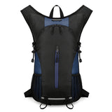 Black and Dark Blue Patchwork Style Lightweight Outdoor Cycling Backpack - Durable and Water-Resistant Oxford Fabric, Large Capacity Sports Hiking Bag