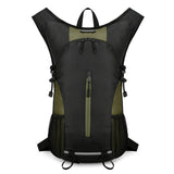 Black and Dark Green Patchwork Style Lightweight Outdoor Cycling Backpack - Durable and Water-Resistant Oxford Fabric, Large Capacity Sports Hiking