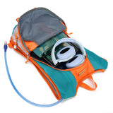 Black and Dark Green Patchwork Style Lightweight Outdoor Cycling Backpack - Durable and Water-Resistant Oxford Fabric, Large Capacity Sports Hiking Bag, Unisex Design - Front View