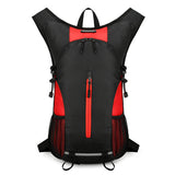 Black and Red Patchwork Style Lightweight Outdoor Cycling Backpack - Durable and Water-Resistant Oxford Fabric, Large Capacity Sports Hiking Bag,