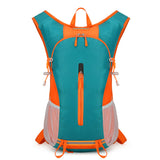 Lake Blue and Orange Patchwork Style Lightweight Outdoor Cycling Backpack - Durable and Water-Resistant Oxford Fabric, Large Capacity Sports Hiking