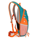 Lake Blue and Orange Patchwork Style Lightweight Outdoor Cycling Backpack - Durable and Water-Resistant Oxford Fabric, Large Capacity Sports Hiking