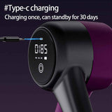 Dark Purple Multi-Function Pelvic Floor Muscle Trainer | LCD Display | Postpartum Recovery Thigh Trimmer | 360° Rotatable Leg Fitness Tool - Front View