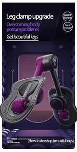 Dark Purple Multi-Function Pelvic Floor Muscle Trainer | LCD Display | Postpartum Recovery Thigh Trimmer | 360° Rotatable Leg Fitness Tool - Top-Down View