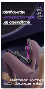 Dark Purple Multi-Function Pelvic Floor Muscle Trainer | LCD Display | Postpartum Recovery Thigh Trimmer | 360° Rotatable Leg Fitness Tool - 45-Degree Angle