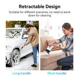 Black and white 9-in-1 Cordless Electric Cleaning Brush with Rechargeable Battery and Extendable Handle, Multi-Function Scrubber for Kitchen, Bathroom, and Home Cleaning - Side View
