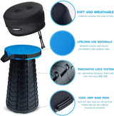 Blue Portable Outdoor Telescopic Folding Stool with 100 Weight-Bearing Buckles, Lightweight and Compact Design, Perfect for Fishing, Camping, and Travel - Top-Down View