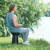 Blue Portable Outdoor Telescopic Folding Stool with 100 Weight-Bearing Buckles, Lightweight and Compact Design, Perfect for Fishing, Camping, and Travel - 45-Degree Angle