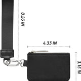 Black And Grey Portable Ladies Wrist Bag - Mini Wallet for Cards, Coins, and Keys, Lightweight and Stylish Organizer, Perfect for Daily Use - Front View