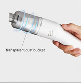 White Wireless Portable Vacuum Cleaner - Handheld Mini Car Vacuum for Wet & Dry Use, Pet Hair Remover, Lightweight Home Cleaner - 45-Degree Angle