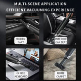 Black Wireless Handheld Car Vacuum Cleaner - 8000Pa Suction, USB Rechargeable, Wet & Dry Use, Lightweight with Washable Filter, 40-Minute Runtime, Multi-Functional Brush Attachments - Top-Down View