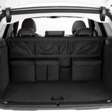 Black Car Trunk Storage Bag - Large Capacity Oxford Cloth Multi-Purpose Hanging Organizer with Mesh Pockets and Backseat Storage - Top-Down View