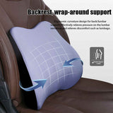 Black Memory Foam Car Seat Neck and Lumbar Support Set ??Ergonomic Cushion for Office, Home, and Driving