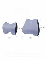 Pink Memory Foam Car Seat Neck and Lumbar Support Set - Ergonomic Cushion for Office, Home, and Driving - 45-Degree Angle