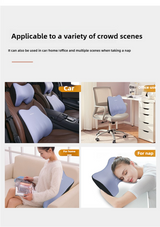 Green Memory Foam Car Seat Neck and Lumbar Support Set - Ergonomic Cushion for Office, Home, and Driving - Rear View