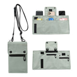 Grey Water-Resistant Nylon Crossbody Phone Bag – Compact Travel Wallet & Card Holder for Men and Women(Mobile phones and cards are shooting props, not included)