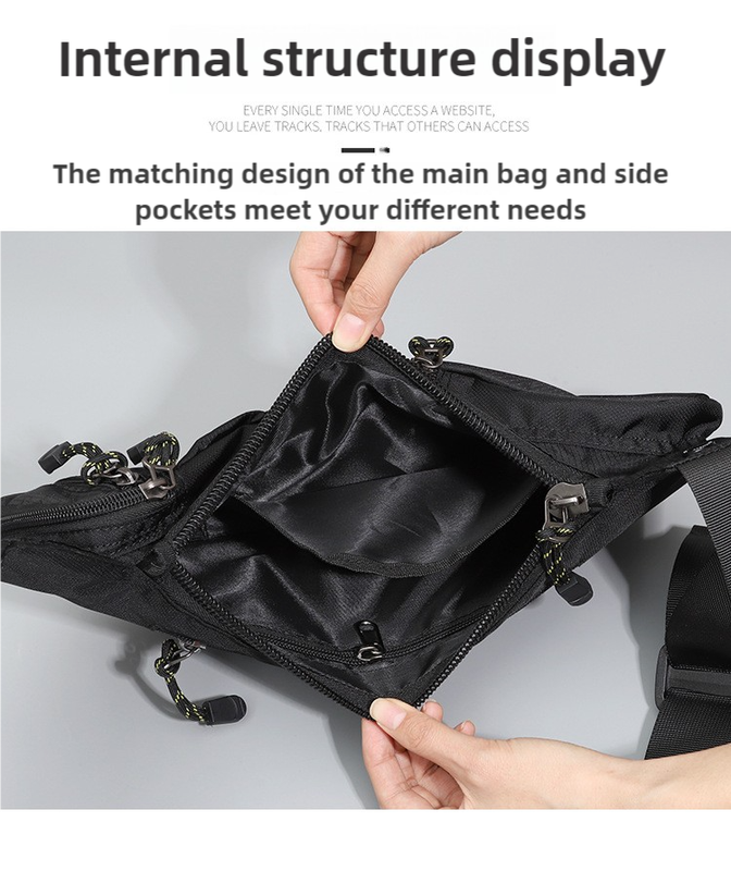 Black And Green Men's Vintage Chest Bag - Multi-functional Waterproof Crossbody Sling Bag for Outdoor Sports