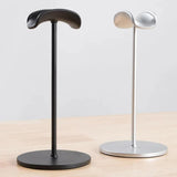Silver Universal Aluminum Headphone Stand - Durable Detachable Desktop Headset Holder - Rear View
