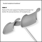Silver Dual Headphone Stand - Creative Double Hook Aluminum Alloy Display Holder - Side View